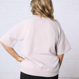 Tavyn Modal Scuba Luxe Short Sleeve Top - Mocha Cream