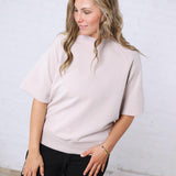 Tavyn Modal Scuba Luxe Short Sleeve Top - Mocha Cream