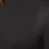 Tayce Mock Neck Ribbed Knit Top - Black