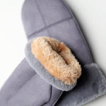 Taylar Gray Suede Faux Fur Cuff Mittens