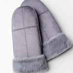 Taylar Gray Suede Faux Fur Cuff Mittens