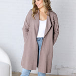 Taytum Open Front Longline Cardigan - Mushroom