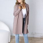 Taytum Open Front Longline Cardigan - Mushroom