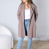 Taytum Open Front Longline Cardigan - Mushroom