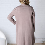 Taytum Open Front Longline Cardigan - Mushroom