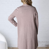 Taytum Open Front Longline Cardigan - Mushroom