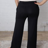 Tennar Brushed Hacci Wide Leg Lounge Pants - Black