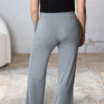 Tennar Brushed Hacci Wide Leg Lounge Pants - Grey