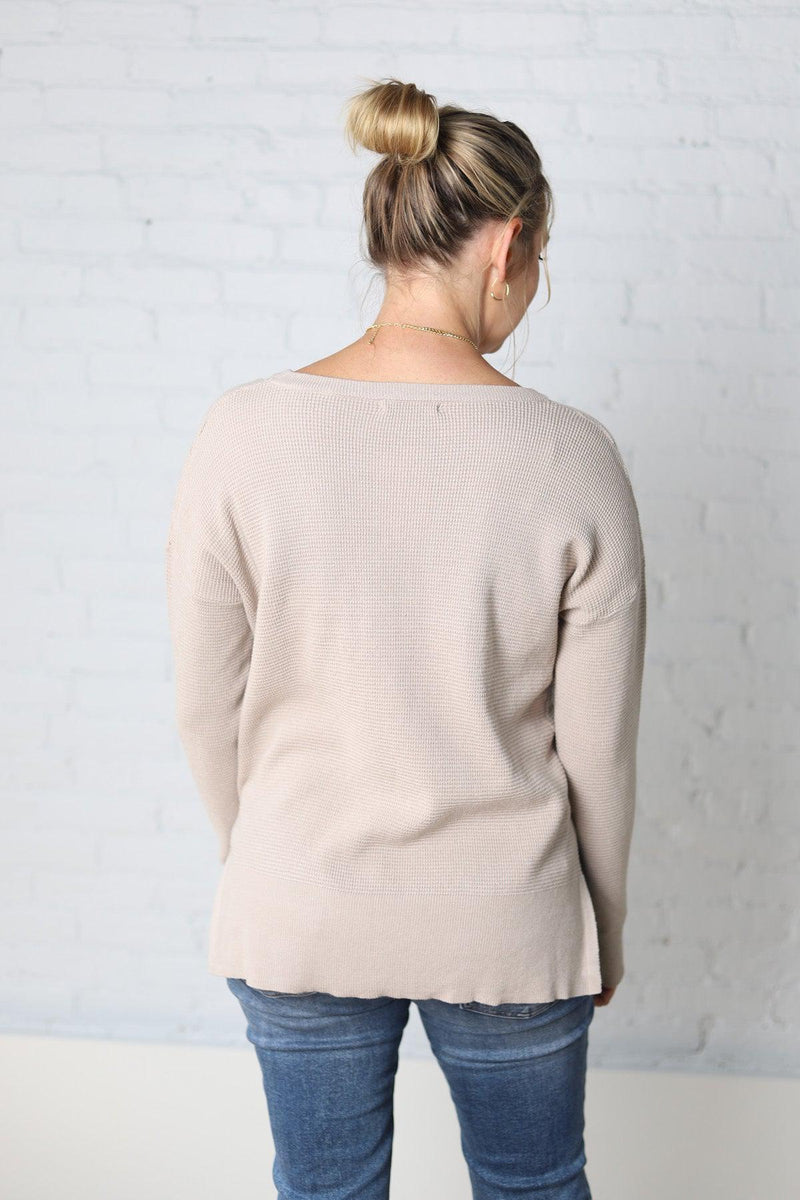 Terrance Mini Waffle Crew Neck Pullover Sweater
