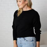 Tessa Boat Neck Sweater - Black