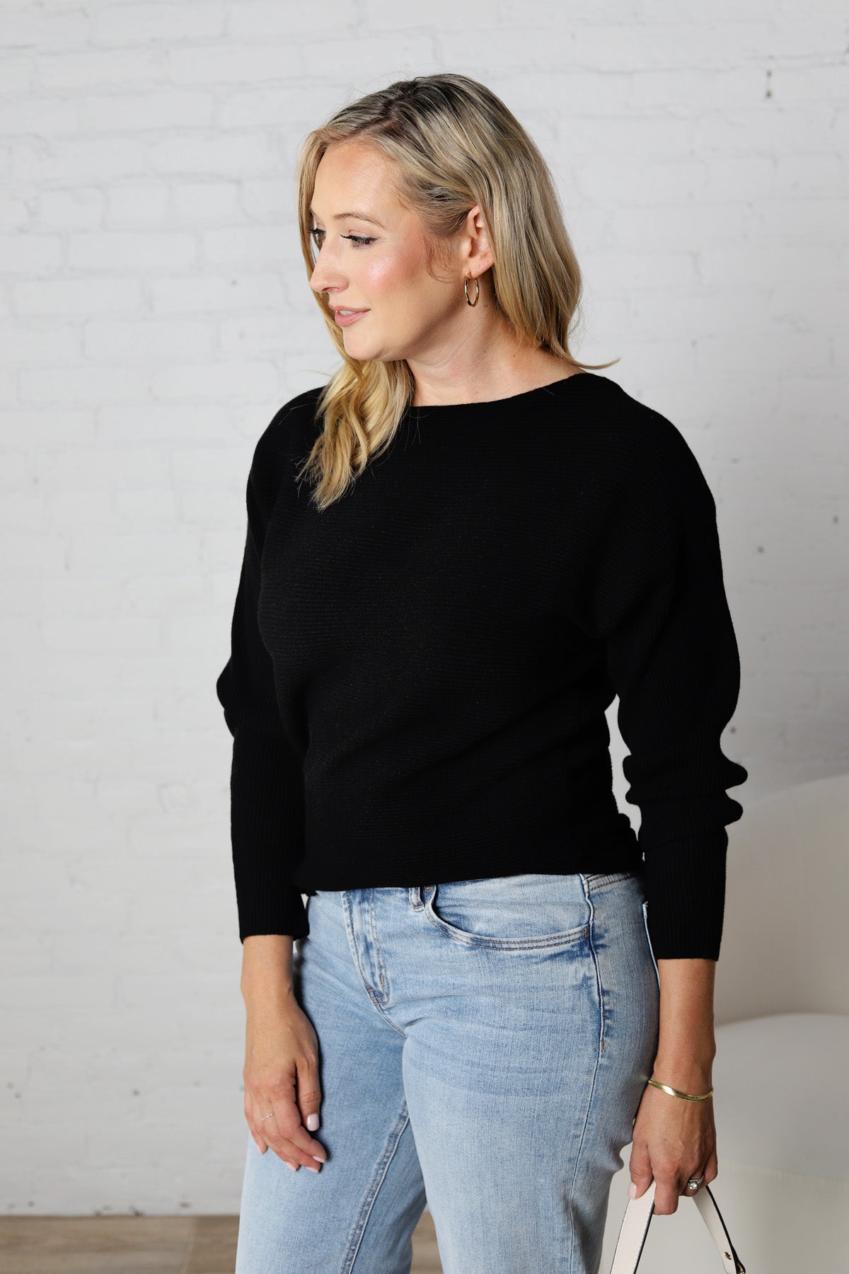 Tessa Boat Neck Sweater - Black