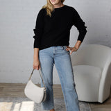 Tessa Boat Neck Sweater - Black