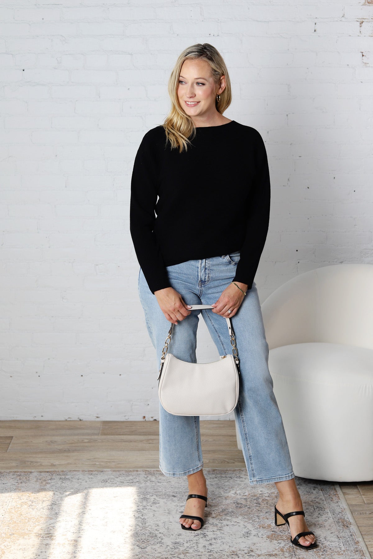 Tessa Boat Neck Sweater - Black