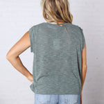 Tessie Tucked Shoulder Top - Hunter Green