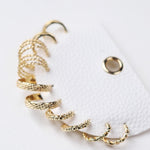 Textured Twist Hoop Earring Set - Gold
