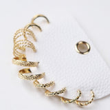 Textured Twist Hoop Earring Set - Gold