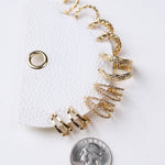 Textured Twist Hoop Earring Set - Gold