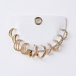 Textured Twist Hoop Earring Set - Gold