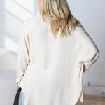 Thalia Linen Button Down Top - Natural