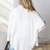 Thalia Linen Button Down Top - Off White