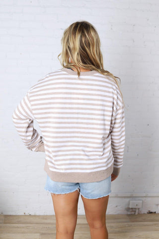 The Everyday Striped Crew by Z Supply - Heather Ash