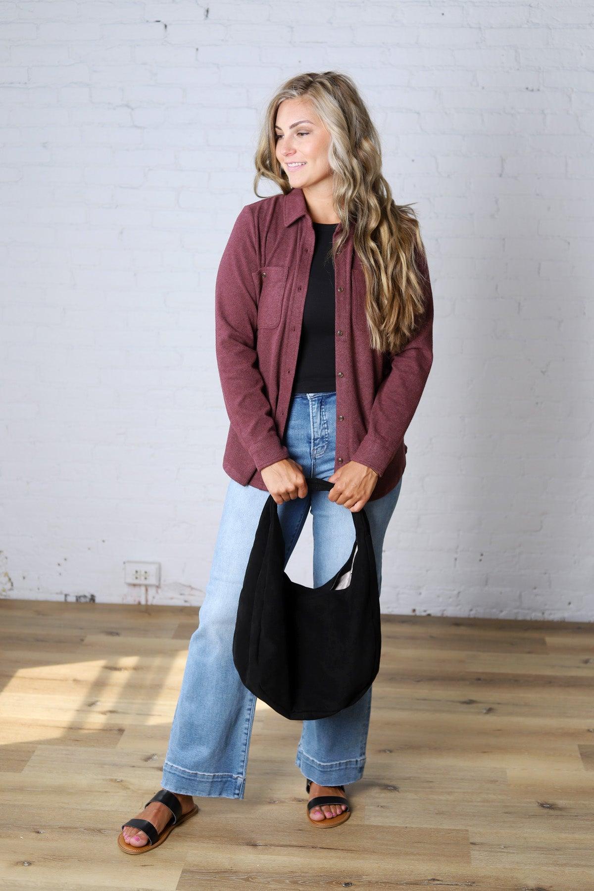The Lewis Shirt - Burgundy Heather