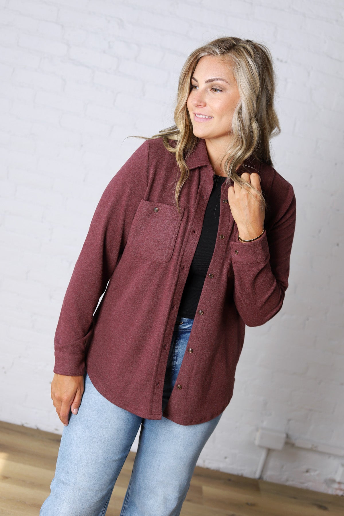 The Lewis Shirt - Burgundy Heather