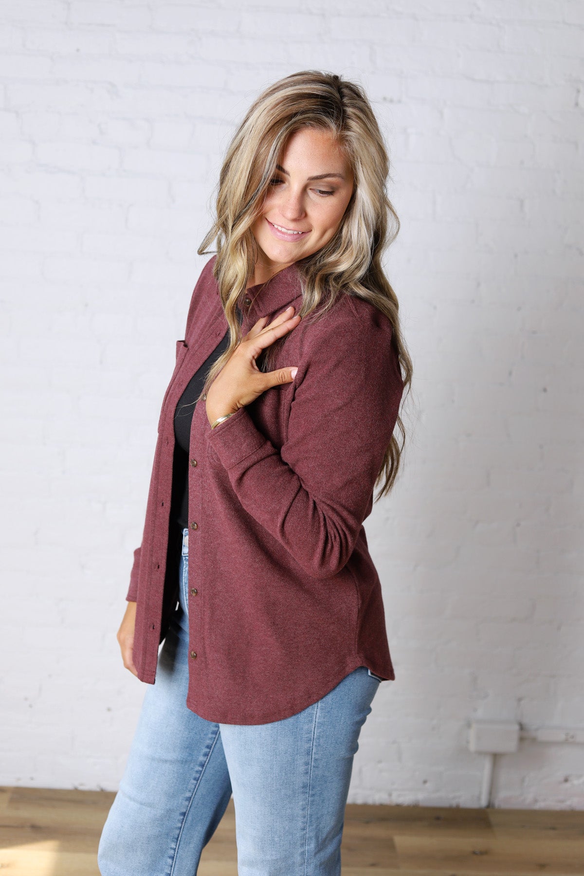 The Lewis Shirt - Burgundy Heather
