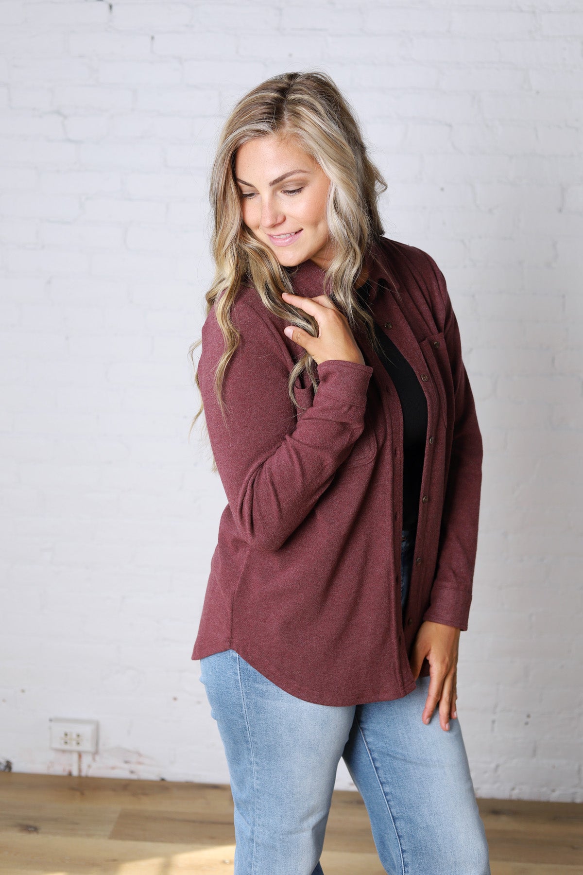 The Lewis Shirt - Burgundy Heather
