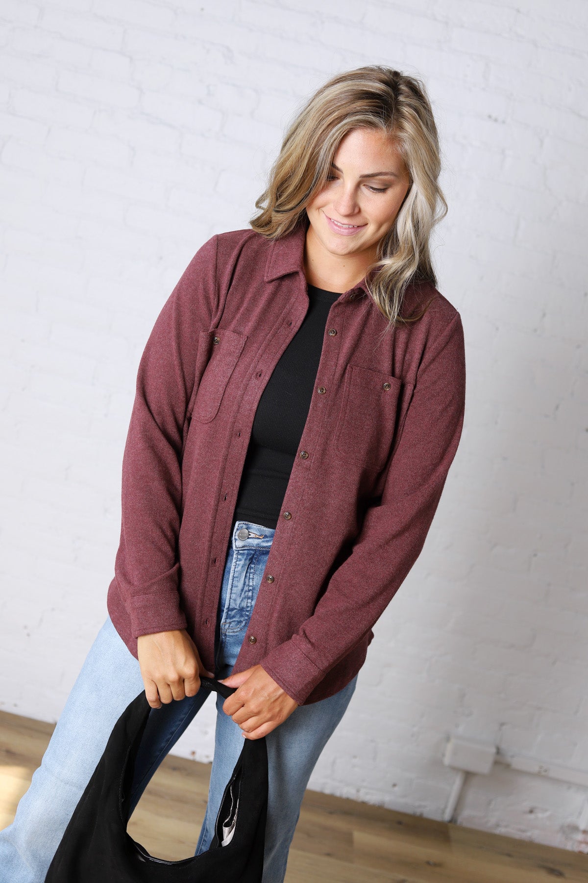 The Lewis Shirt - Burgundy Heather
