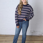 The Montauk Sweater - Navy/White Stripe