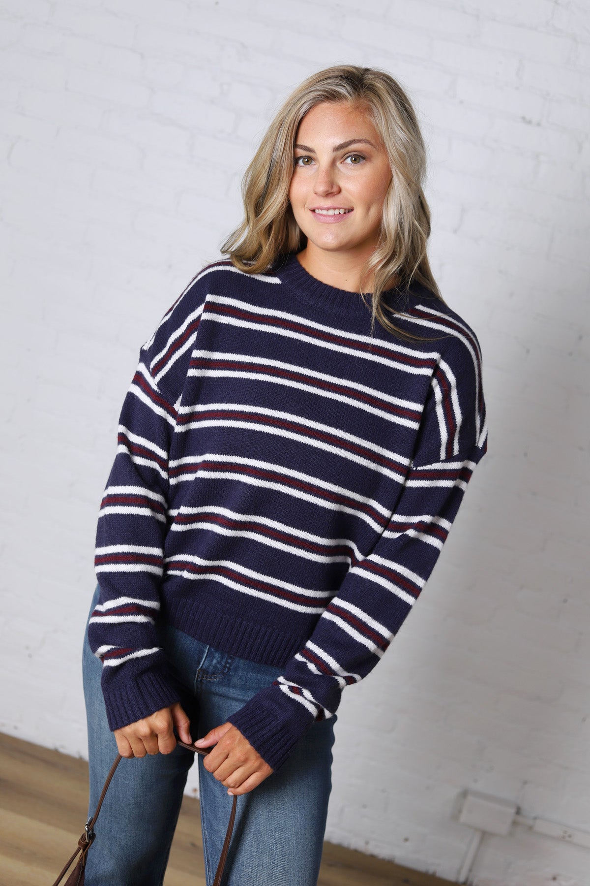The Montauk Sweater - Navy/White Stripe