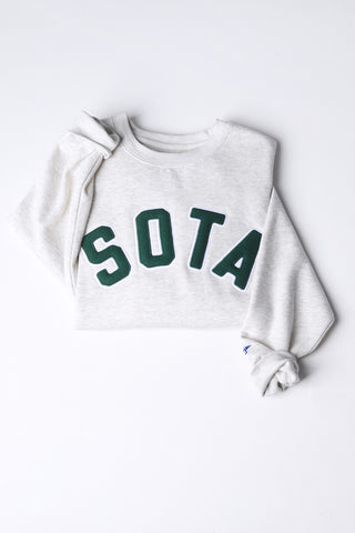 The Range Unisex Crewneck - Oatmeal/Forest
