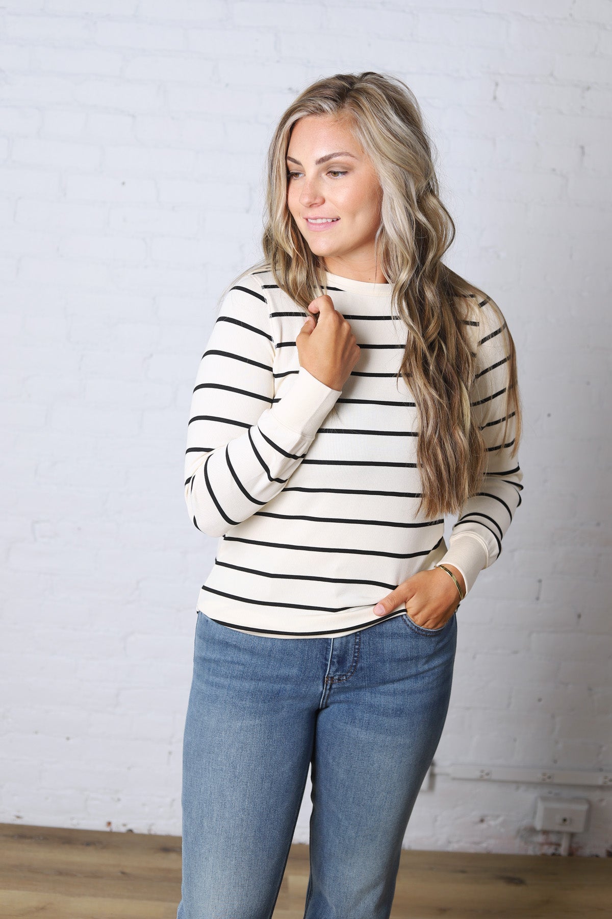 The Stacy Top - Off White/Black