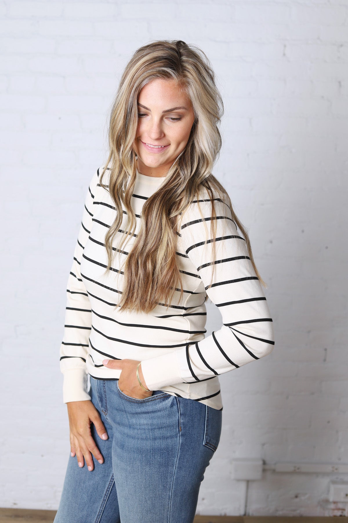 The Stacy Top - Off White/Black