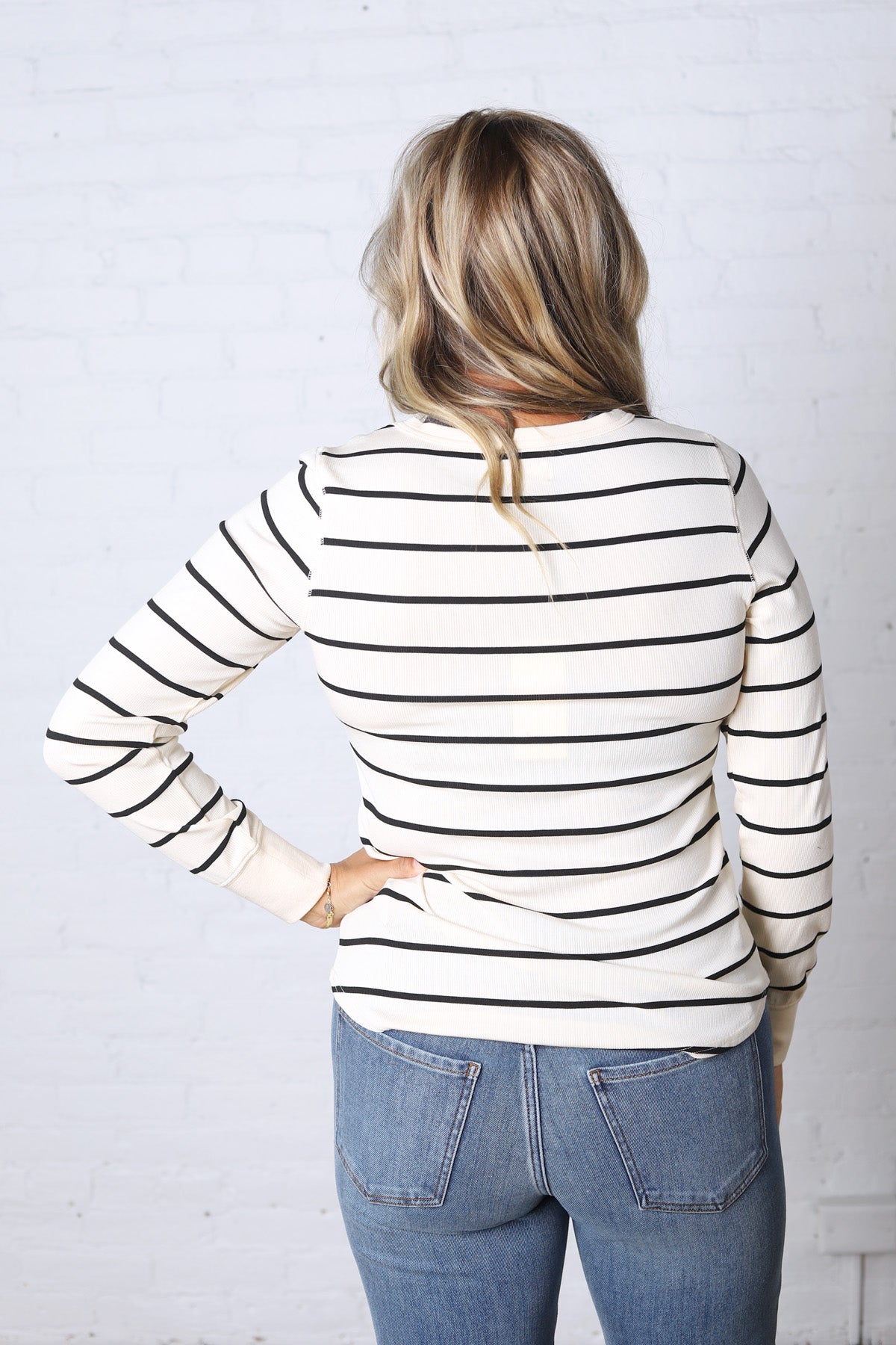 The Stacy Top - Off White/Black