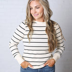 The Stacy Top - Off White/Black