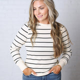 The Stacy Top - Off White/Black