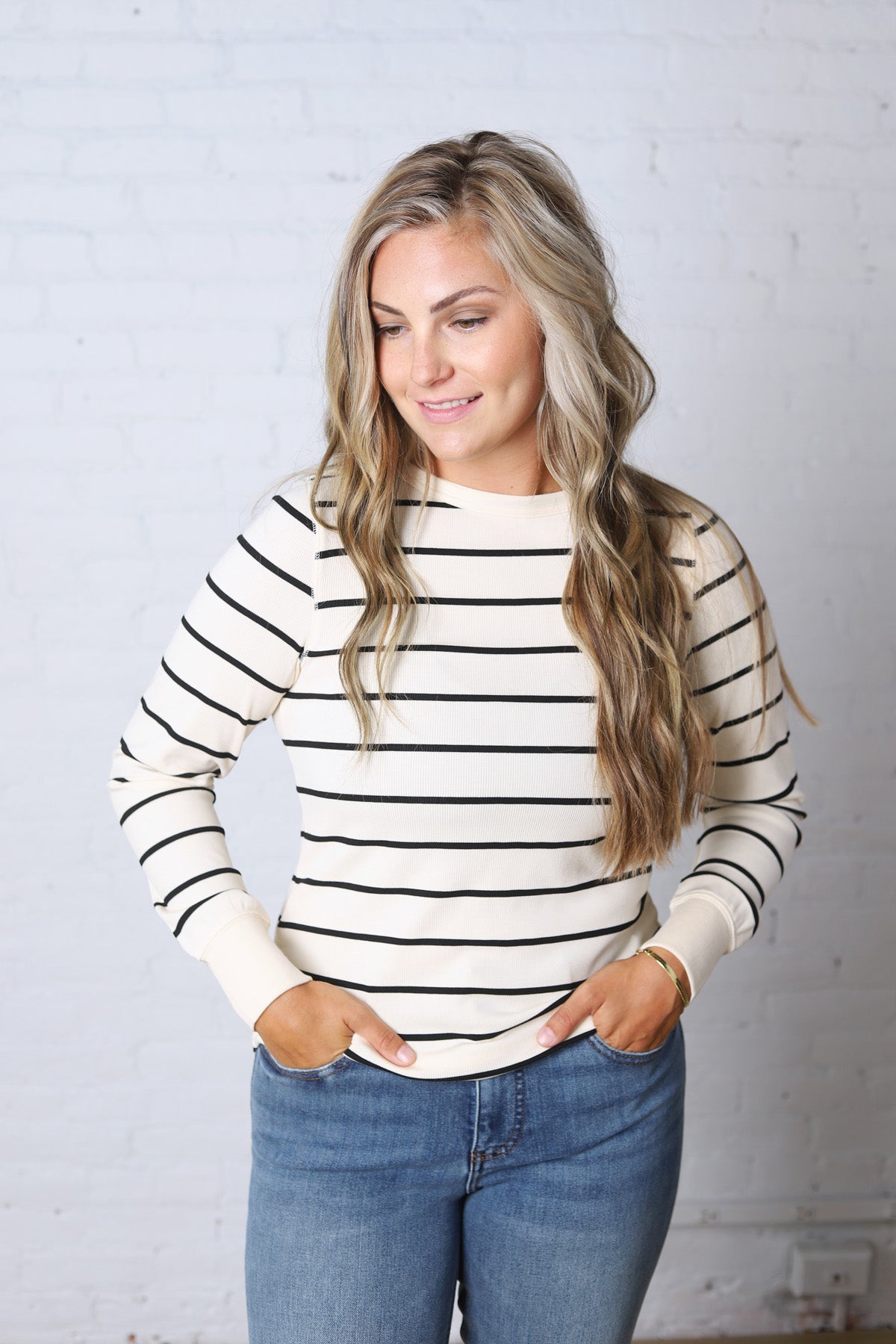 The Stacy Top - Off White/Black