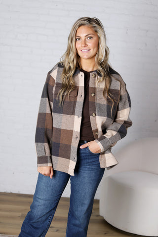 The Tolbert Plaid Jacket – Ivory Charcoal