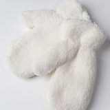 Theda Teddy Mittens - White