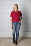 Thena Short Sleeve Band Top - Magenta
