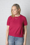 Thena Short Sleeve Band Top - Magenta