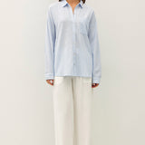 Tilda Hairline Stripe Button Down Shirt - Chambray