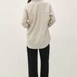 Tilda Hairline Stripe Button Down Shirt - Khaki