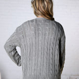 Tinsley Chunky Cable Knit Cardigan - Spruce