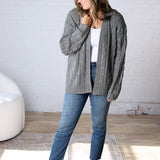 Tinsley Chunky Cable Knit Cardigan - Spruce