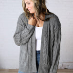 Tinsley Chunky Cable Knit Cardigan - Spruce
