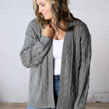 Tinsley Chunky Cable Knit Cardigan - Spruce