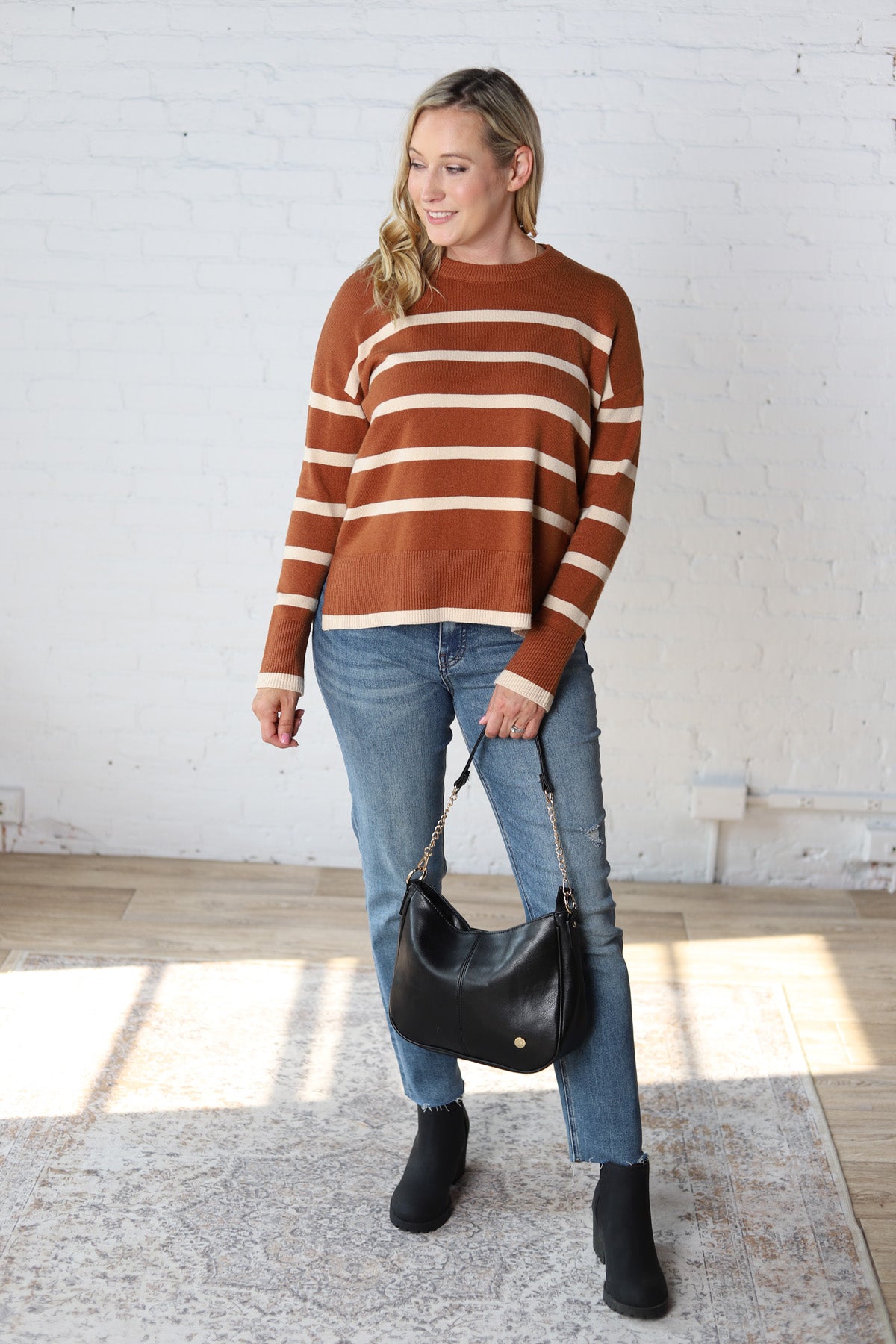 Tinsley Striped Sweater - Toffee